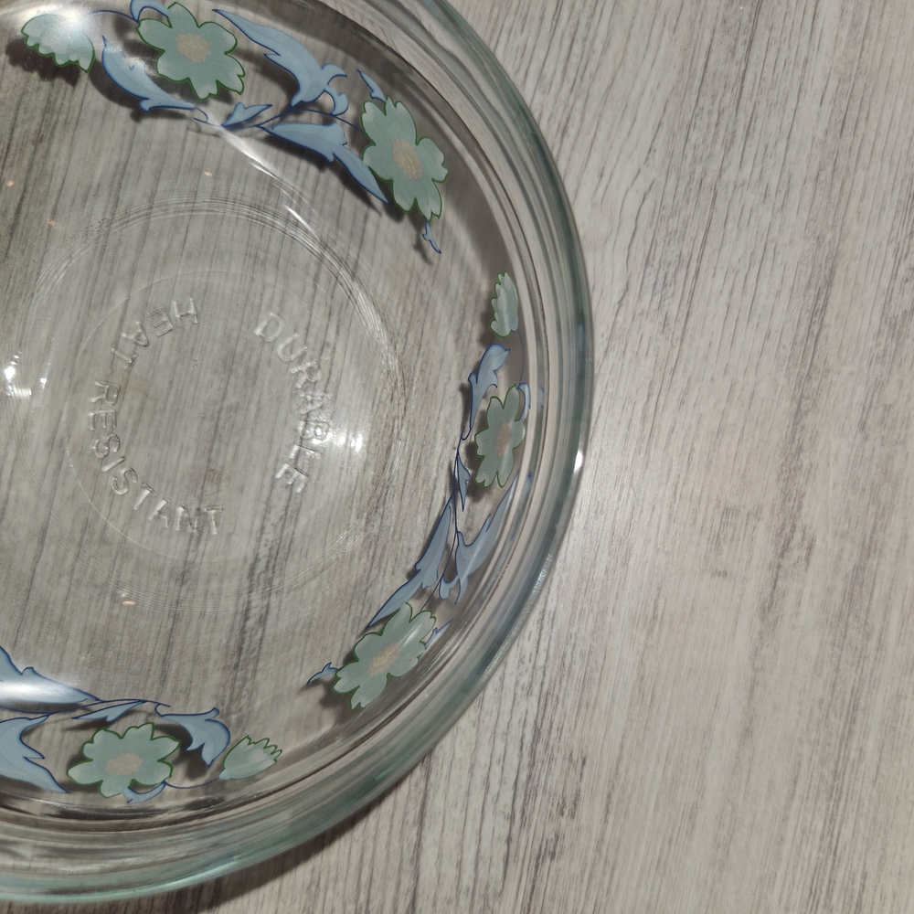 Heat Resistant Glass Durable Bowls Five Piece Set Floral Design Nesting Bowls - Picture 4 of 6
